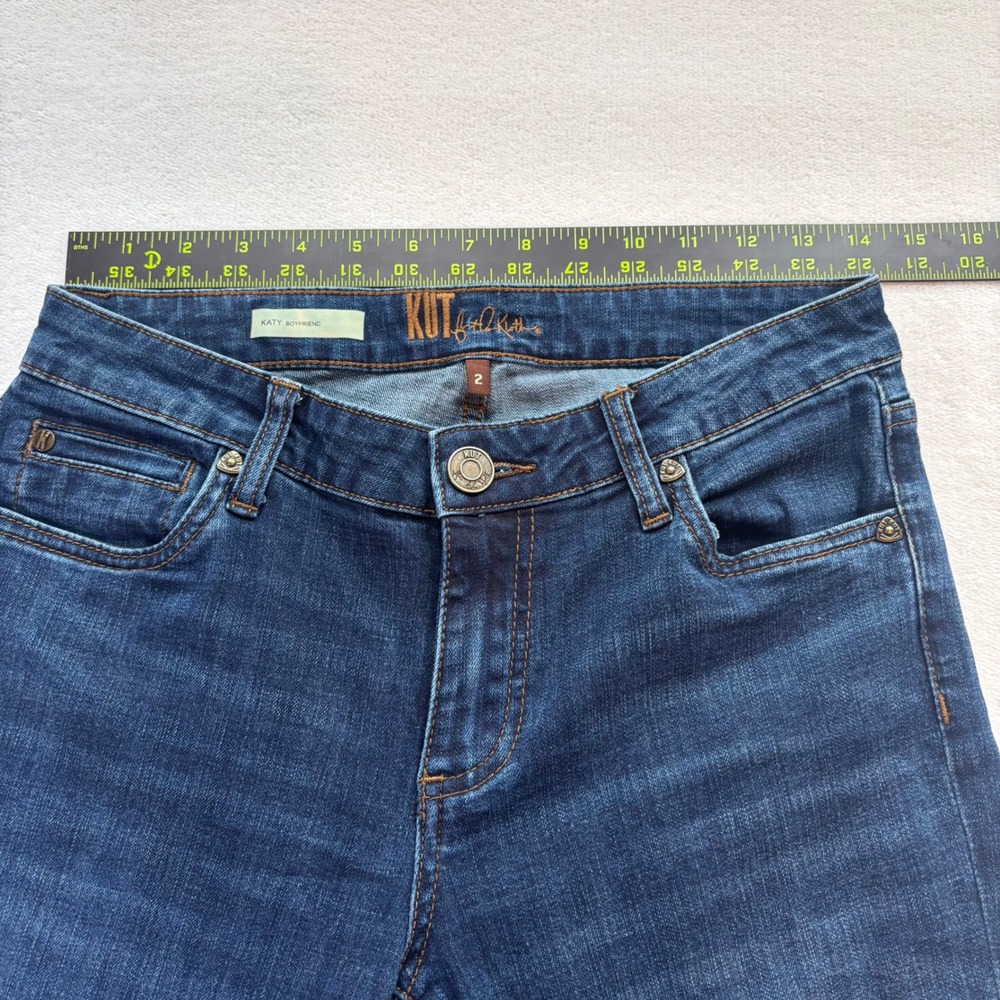 Kut from the Kloth Katy Boyfriend Women Size 2 Dark Blue Jeans Excellent Stretch - Picture 7 of 10